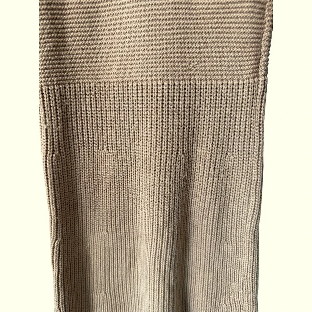 Staud Marylebone Sweater Dress XS – Camel Knit Balloon Sleeve Ribbed Mini - Picture 7 of 8